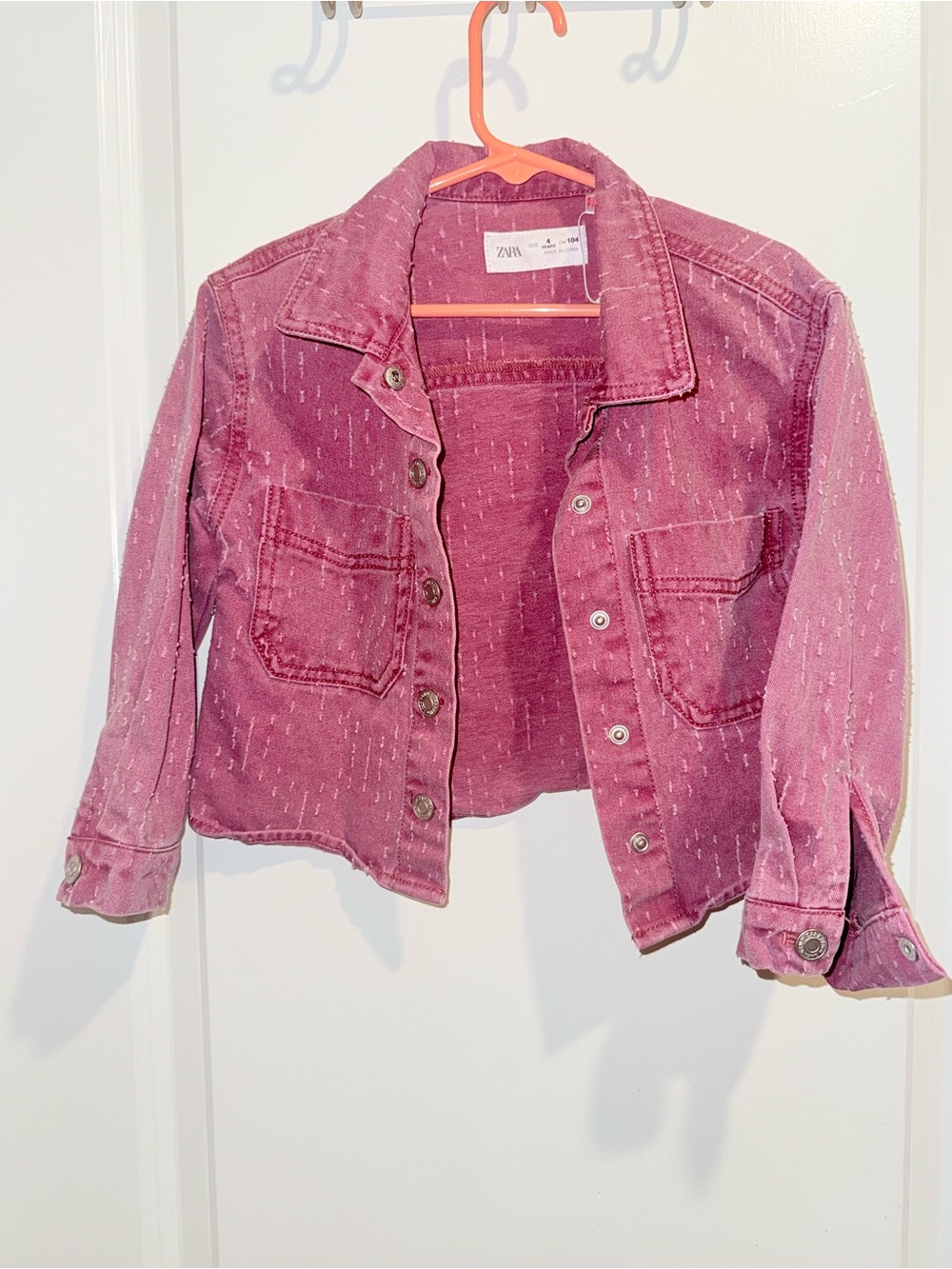 Zara Kids Rose-Pink Denim Jacket